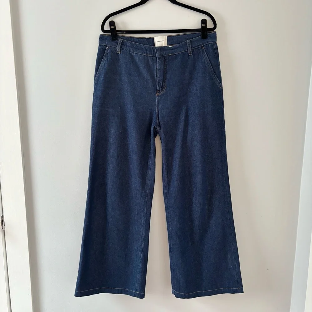 Reformation Elio Low Rise Denim Trouser Jeans Rigid Pant Wide Relaxed Leg - Picture 2 of 6